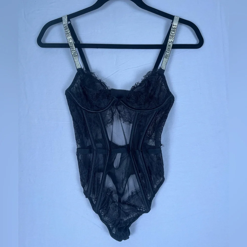 Victoria's Secret Very Sexy Midnight Affair Lace Unlined Teddy Medium Bodysuit - Picture 4 of 12